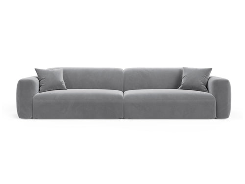 Cosmopolitan Design Modulaire bank Strino 4-zits, flueel grijs - 98x240x78cm