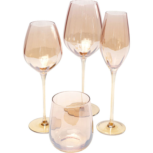 Kare Design Wijnglazen Wit Bina Mocca (6/set)