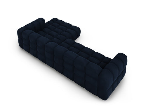 Cosmopolitan Design Modulaire hoekbank rechts Sky 4-zits, flueel, koningsblauw - 162x300x70cm