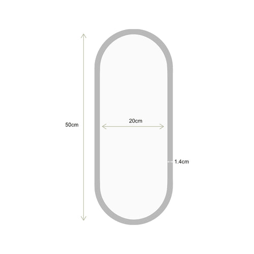 vtwonen Ovale Spiegel - Wandspiegel Ovaal - Woonaccessoires - Wanddecoratie - Goud - 50x20cm - vtwonen shop