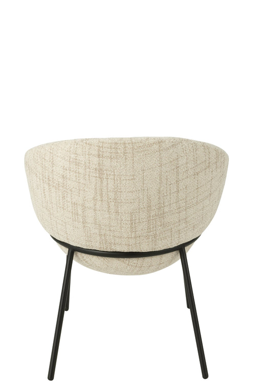 J-Line stoel - ijzer - beige/zwart