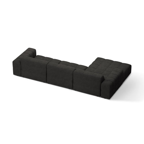 Cosmopolitan Design - Linker hoekbank Chicago 4-zits, chenille donkergrijs - 167x294x78cm