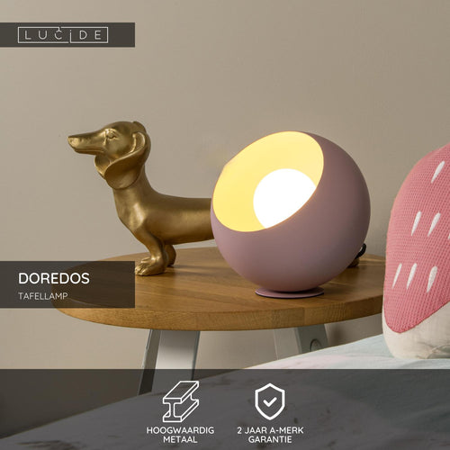 Lucide tafellamp DOREDOS - 1xE27 - Roze