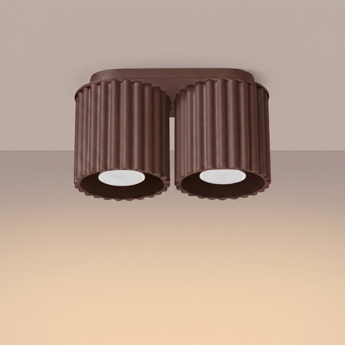 Sollux Lighting Plafondlamp AURA 2 bruin GU10 - 21x10x12cm
