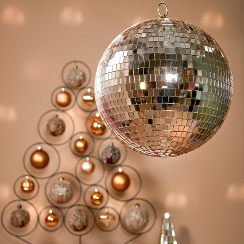 Mica Decorations Christmas Disco Ball - Kerstballen met Spiegelende Afwerking - Kerstversiering met Champagne Glans - Kerstboomversiering met Haakje