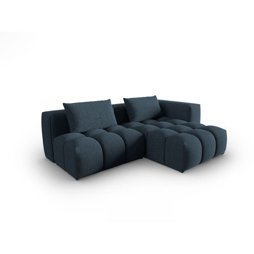 Cosmopolitan Design - Modulaire hoekbank rechts Verona 3-zits, structurele stof donkerblauw - 145x205x70cm