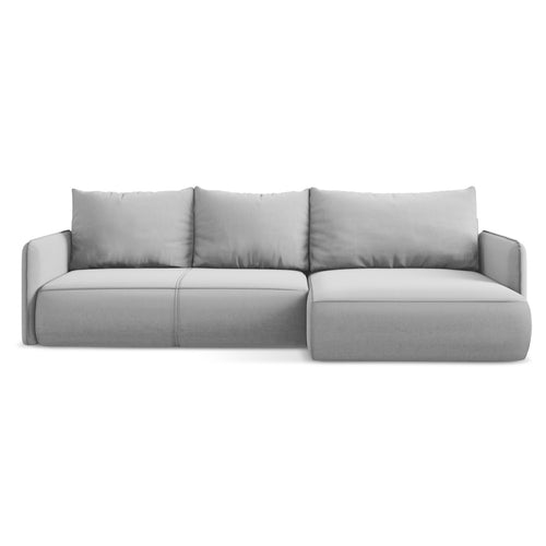 LaMiaSofa hoekbank rechts Palermo - velours - grijs - 240x148x86