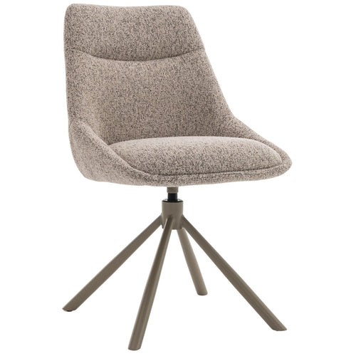 DÉJA Living Eetkamerstoel Malou - Taupe/Taupe - Draaibaar - Set van 2 - vtwonen shop