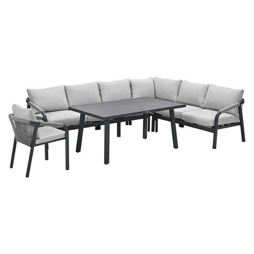Garden Impressions lounge dining set Tarera donker grijs - 6-delig - incl stoel