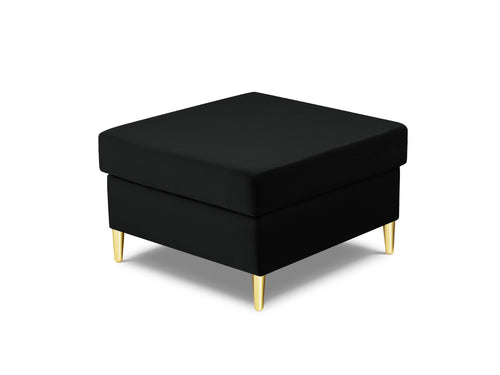 Cosmopolitan Design Poef Kyoto flueel, zwart - 70x70x45cm