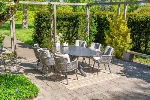 Garden Impressions Linares XL tuinstoelen set van 4 grey sand