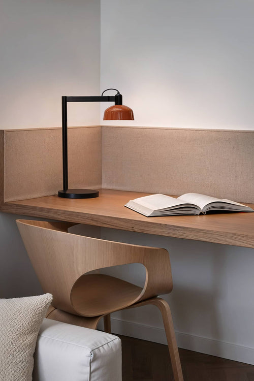 Faro Tatawin Bureaulamp Zwart, Glanzend Roodoranje 1x E27