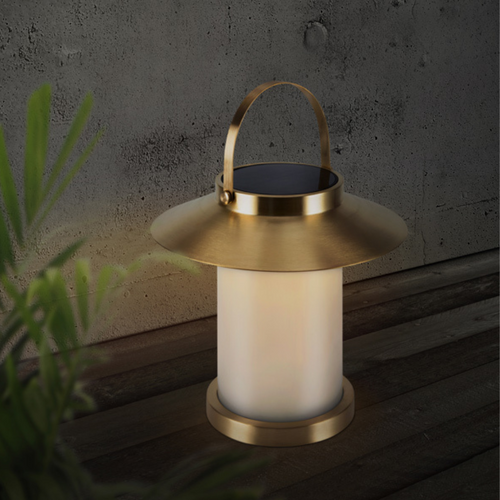 Nordlux Temple Draagbare Tafellamp Buiten | Solar | Ø23cm | LED | IP54 | Messing | Seaside - vtwonen shop