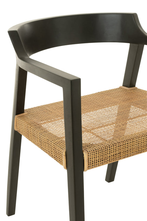 J-Line stoel Emma - hout - zwart/bruin