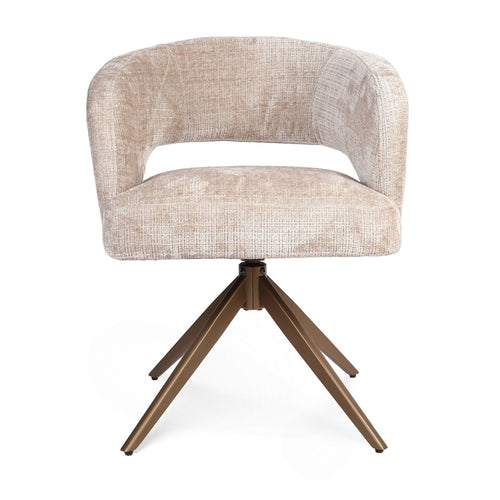 Starfurn Eetkamerstoel Demi - Beige/Brons - Set van 2