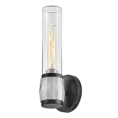 Badezimmer-Wandleuchte Modern Schwarz, Nickel gebürstet IP44 1x E27
