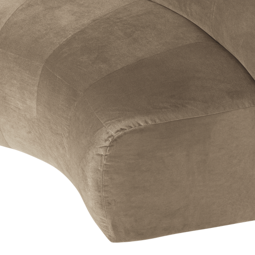 WOOOD eetbank halfronde hoek rug Mojo Base - Velvet - Khaki - 83x152x76