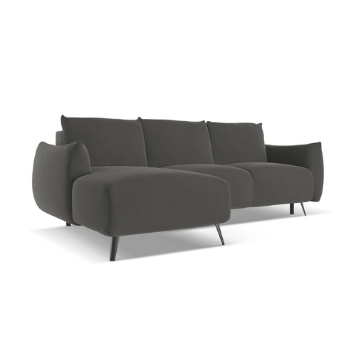 LaMiaSofa hoekbank links Genova - velours - staal - 242x162x86