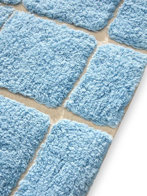 benuta badmat Noa - blauw/crème - 70x120 cm
