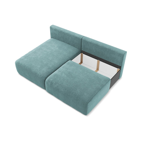 LaMiaSofa hoekbank links Ostia - chenille stof - jeans - 210x149x79