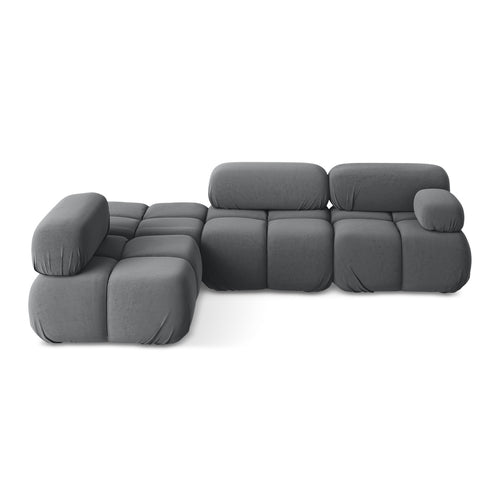 LaMiaSofa hoekbank links Sanremo - velours - staal - 285x190x70