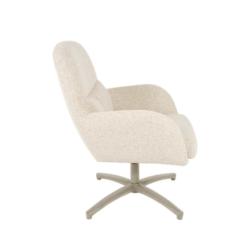 LABEL51 Fauteuil Chill Zone - Naturel/Taupe Bouclé - Draaibaar