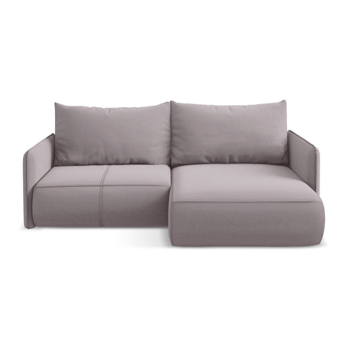 LaMiaSofa hoekbank rechts Palermo - velours - lavendel - 207x148x86