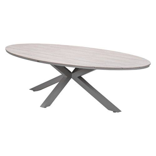 Garden Impressions Tuinset Natas 9-delig taupe - Tulli tuintafel 280x140 cm