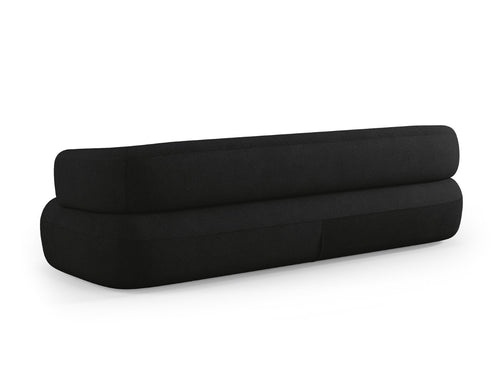 Micadoni Bank Jenny 4-zits, boucle, zwart - 90x226x73cm