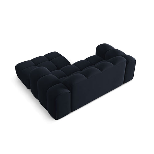 Cosmopolitan Design - Rechter hoekbank Treno 2-zits, flueel donkerblauw - 164x180x70cm