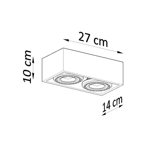 Sollux Lighting Plafondlamp QUATRO 2 naturel hout - 27x14x10cm