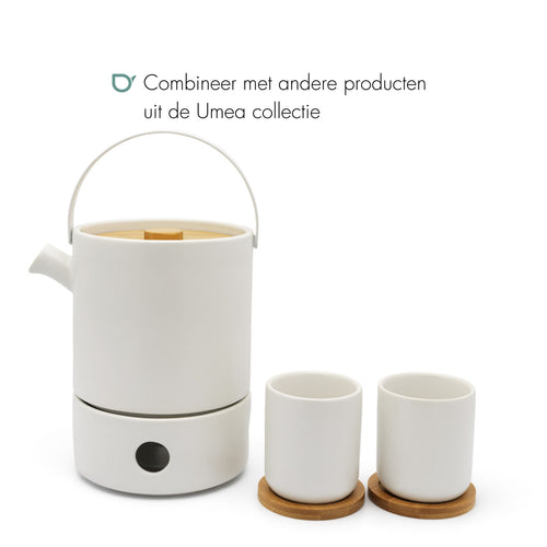 Bredemeijer - Theemok Umea 200ml wit + onderzetter s/2 - vtwonen shop