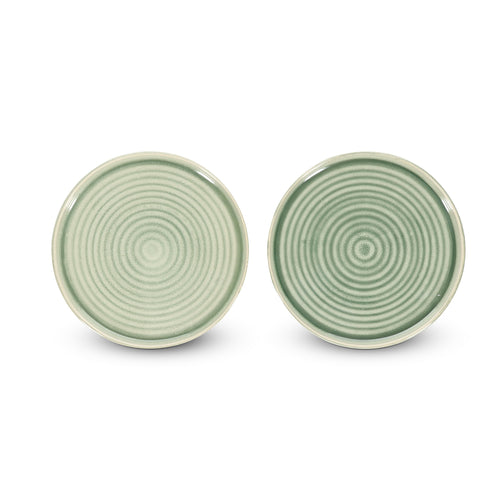 Salt & Pepper - Plat bord 21,5cm groen Cameo - Set van 4 - vtwonen shop