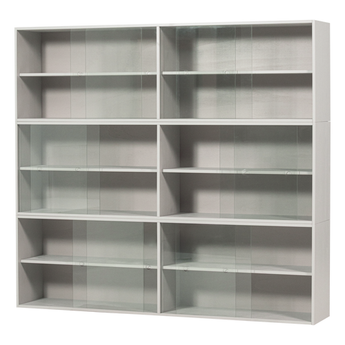 WOOOD vitrinekast combinatie Klink - Grenen - Mist - 180x200x35