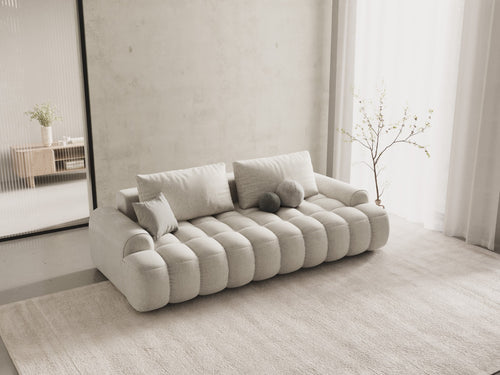 Cosmopolitan Design Slaapbank met opbergdoos Linz 4-zits, structurele stof beige - 100x250x84cm