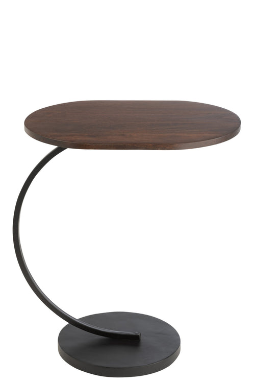 J-Line bijzettafel Swoosh - ijzer/hout - bruin/zwart