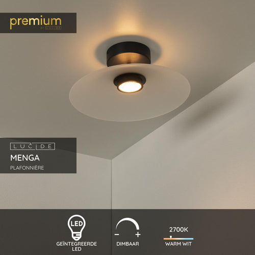 Lucide plafonnière MENGA - Geïntegreerde LED - Opaal - vtwonen shop