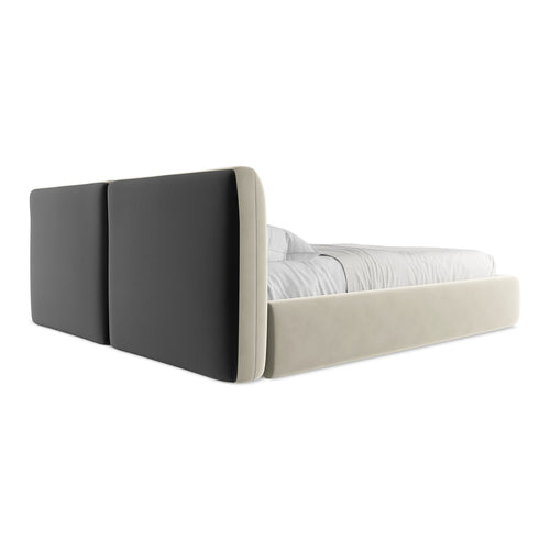 LaMiaSofa Bed met opbergruimte Milano - velours - parel - 200x228x82