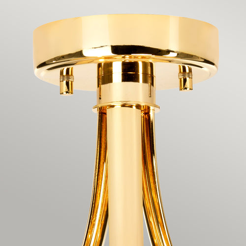 Elstead Falmouth - 3 Lichts Semi Flush Badkamer Plafondlamp Goud IP44, G9
