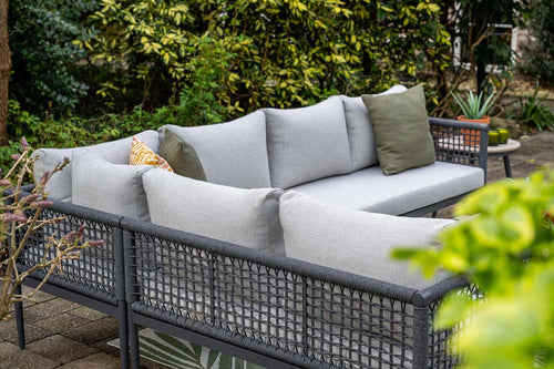 Garden Impressions Teramon loungeset met hoge tafel donkergrijs rope