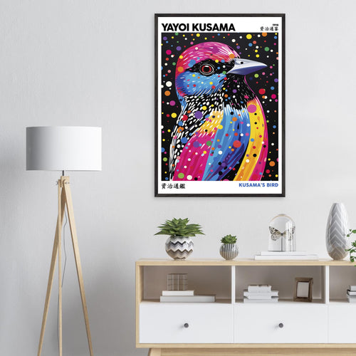 Artfulprints Poster Yayoi Kusama - Kusama's bird   - 50x70 cm - Meerkleurig
