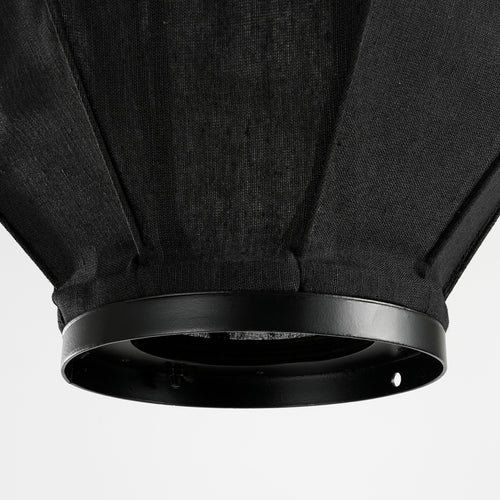 Mica Decorations Pego Hanglamp - H73 x Ø54 cm - Linnen - Zwart - vtwonen shop