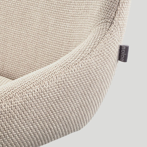 Nolon Nora-Isa Eetkamerstoel Beige - Stof - Wit Onderstel - vtwonen shop