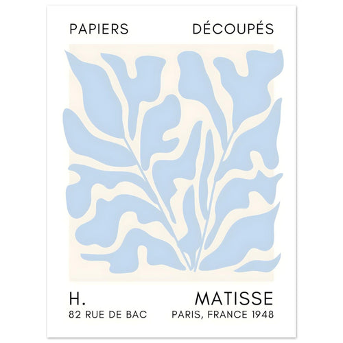 Artfulprints  Matisse – Seabed shapes light blue   poster 30x40 cm