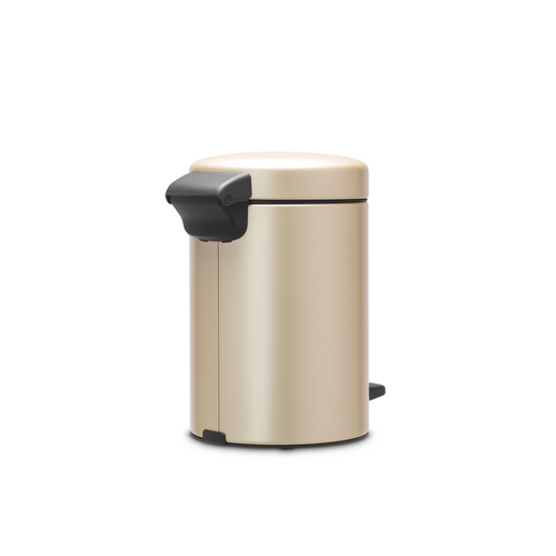Brabantia NewIcon Pedaalemmer, 3 liter, kunststof binnenemmer - Metallic Gold