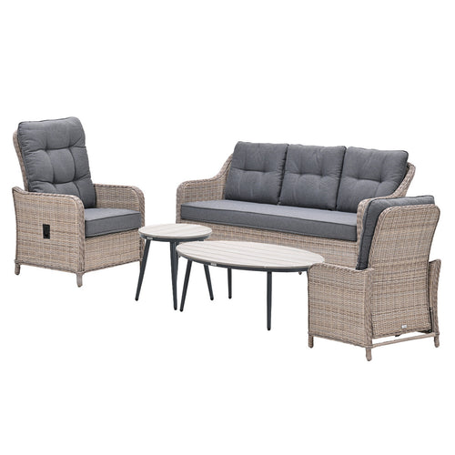 Garden Impressions loungeset - Nova - Lucas vintage willow - 5-delig verstelbaar