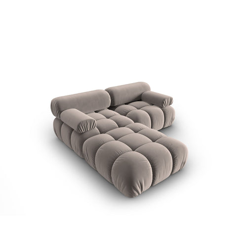Cosmopolitan Design - Modulaire bank Cortina 3-zits, flueel cappuccino - 188x188x70cm