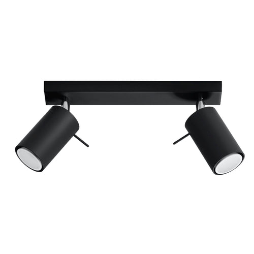Sollux Lighting Plafondlamp RING 2 zwart - 30x6x16cm