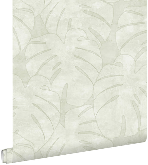 ESTAhome behang monstera bladeren beige - 53 cm x 10.05 m - 139002