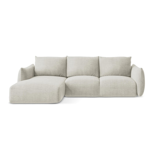 LaMiaSofa hoekbank links Savona - textuurstof - lichtbeige - 242x162x90